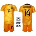 Billige Nederland Davy Klaassen #14 Hjemmetrøye Barn VM 2022 Kortermet (+ korte bukser)